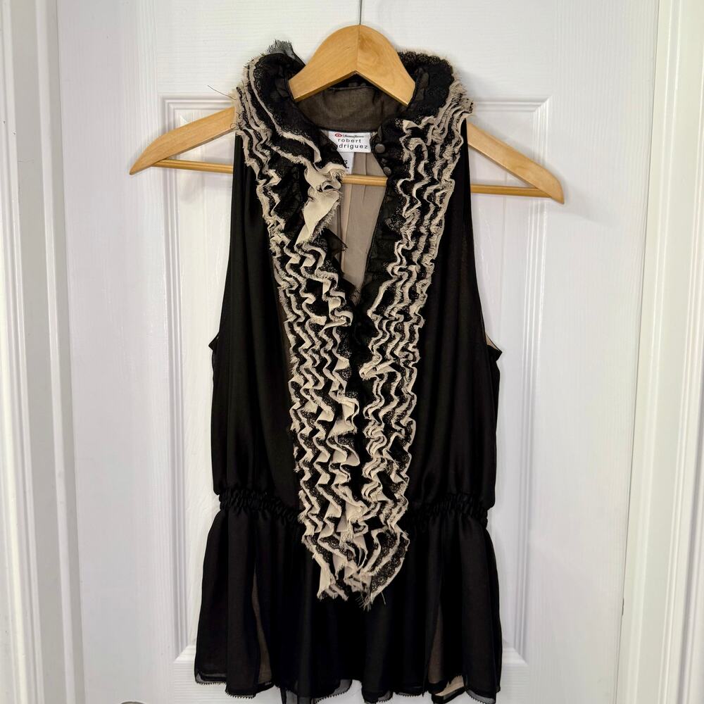 Robert Rodriguez Target Neiman Marcus Ruffled Top shirt Blouse Size XS